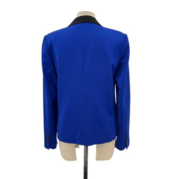 L.A.M.B. Double Breasted Wool Blend Blazer Cobalt Blue Black Size US 6 - Picture 11 of 16